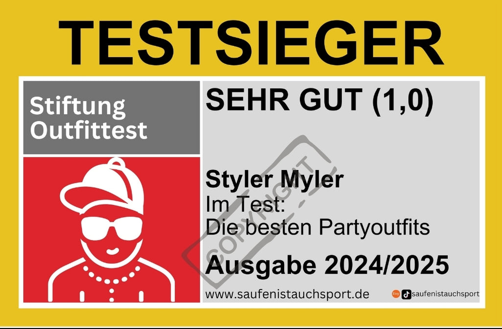 Testsieger Partyoutfit Sticker