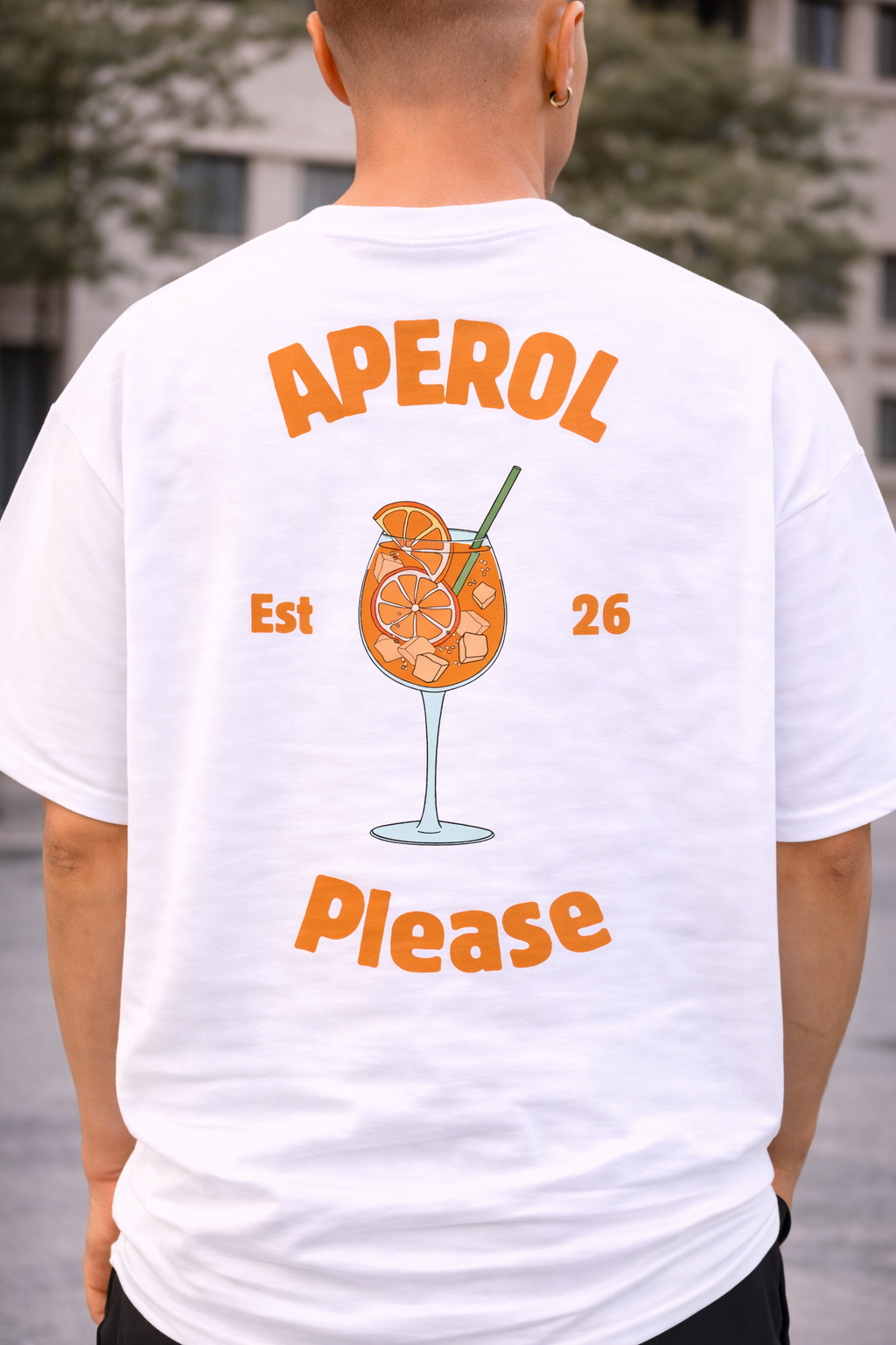 Oversized "Aperol Please" T-shirt (Bio-Baumwolle)
