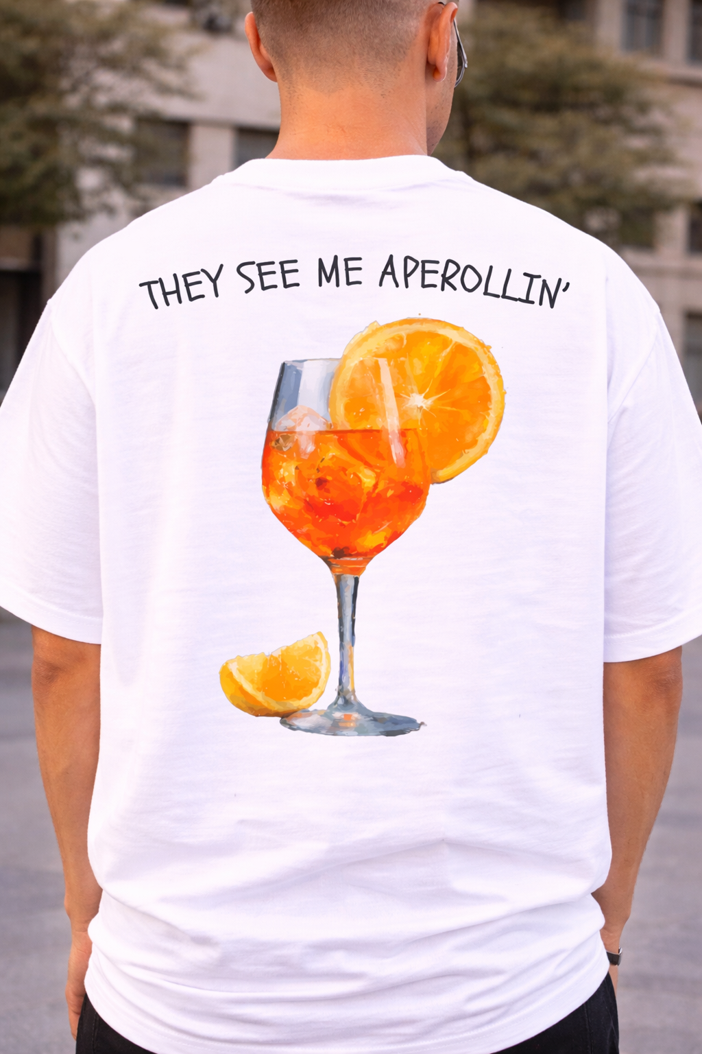 Oversized "They See Me Aperollin’" T-shirt (Bio-Baumwolle)