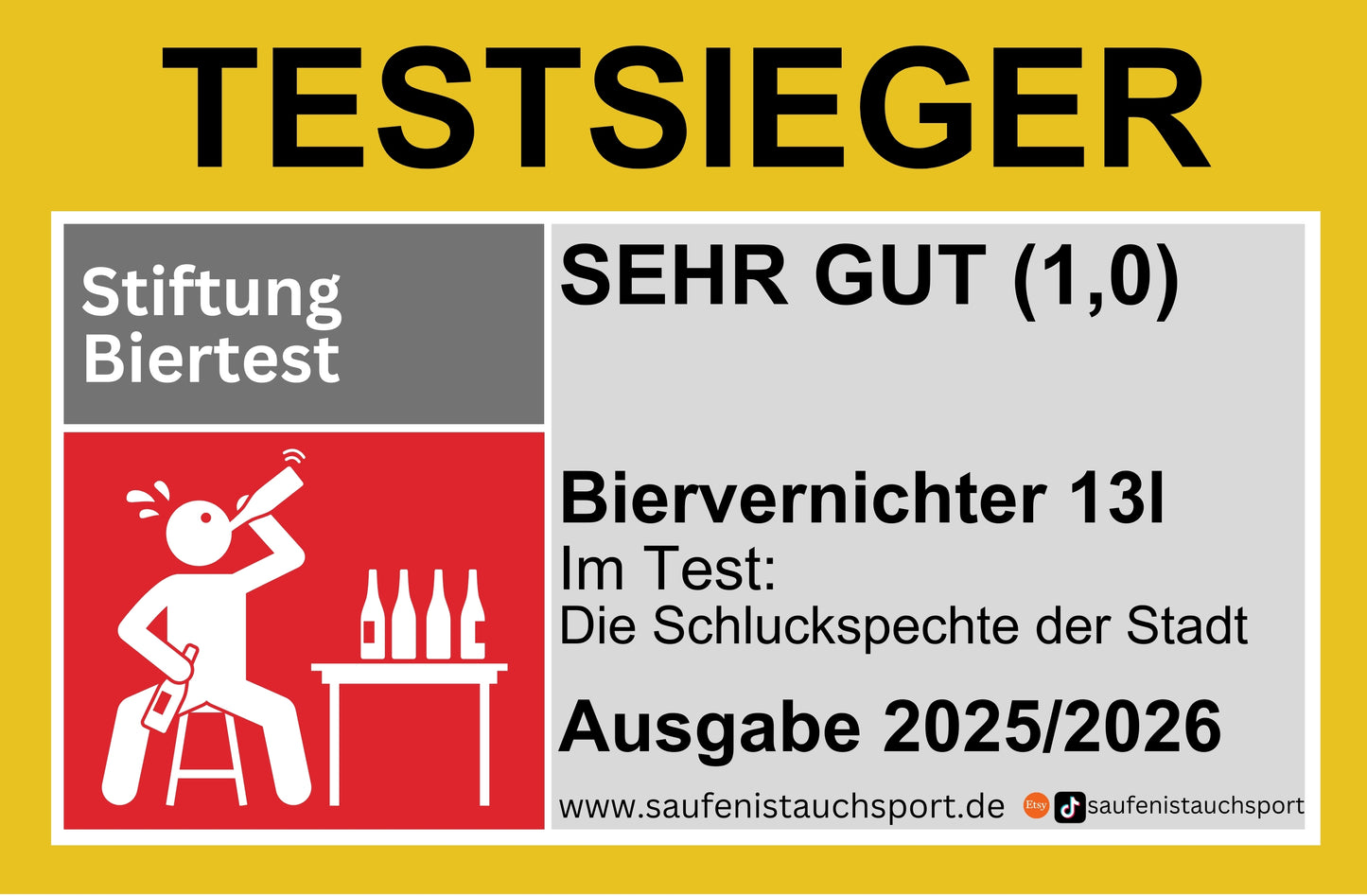 Testsieger Biervernichter Sticker