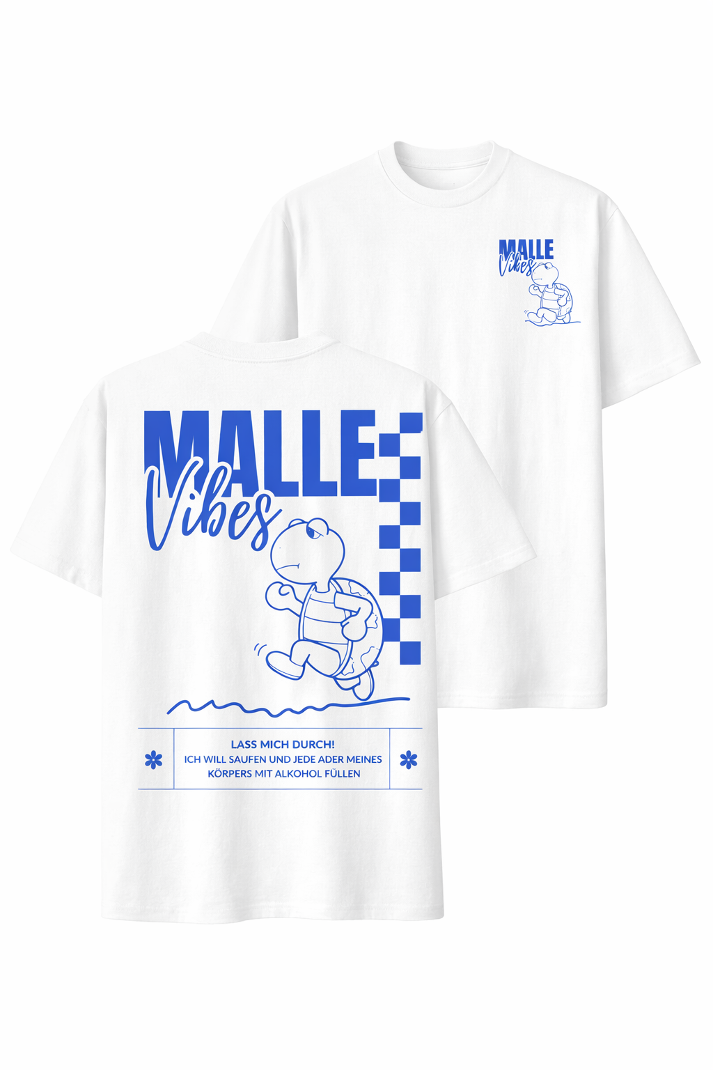 Oversized "Malle Vibes Schildkröte" T-shirt (Bio Baumwolle)