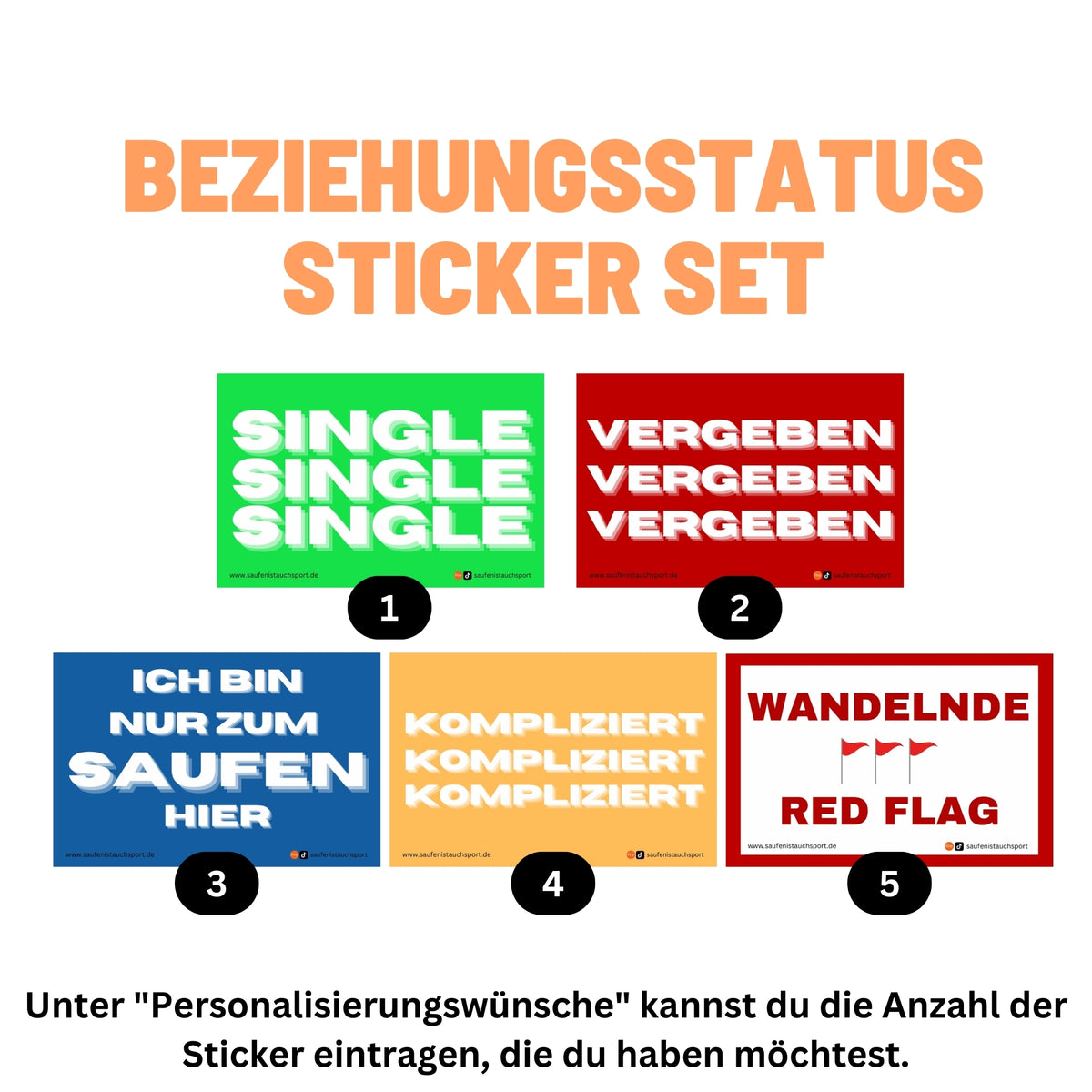 Beziehungsstatus Sticker Set