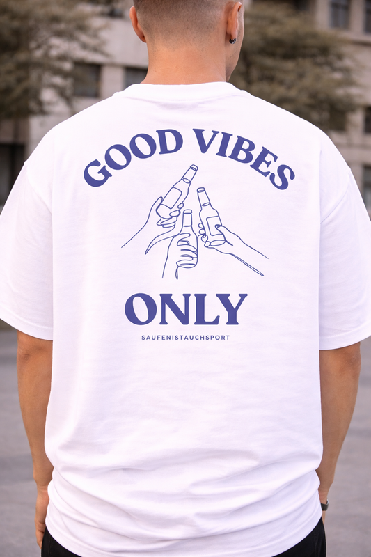 Oversized "Good Vibes Only" T-shirt (Bio-Baumwolle)