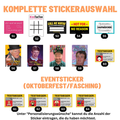 Komplette Stickerauswahl