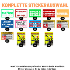 Komplette Stickerauswahl