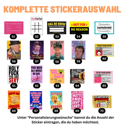 Komplette Stickerauswahl