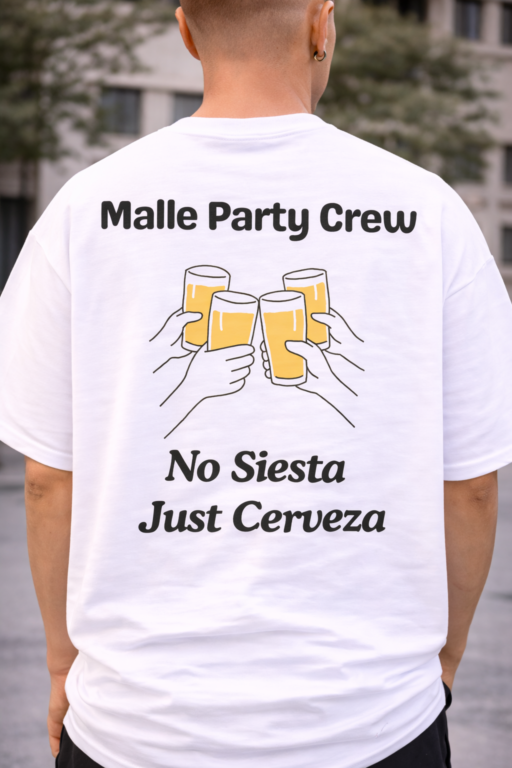 Oversized "No Siesta Just Cerveza" T-shirt (Bio Baumwolle)