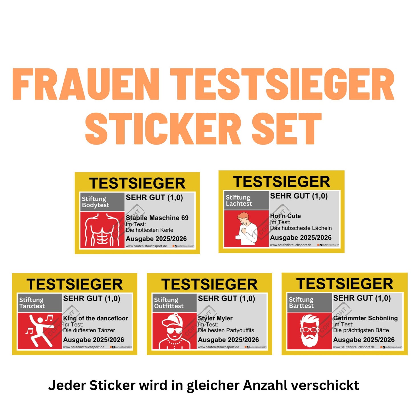Frauen Testsieger Sticker Set