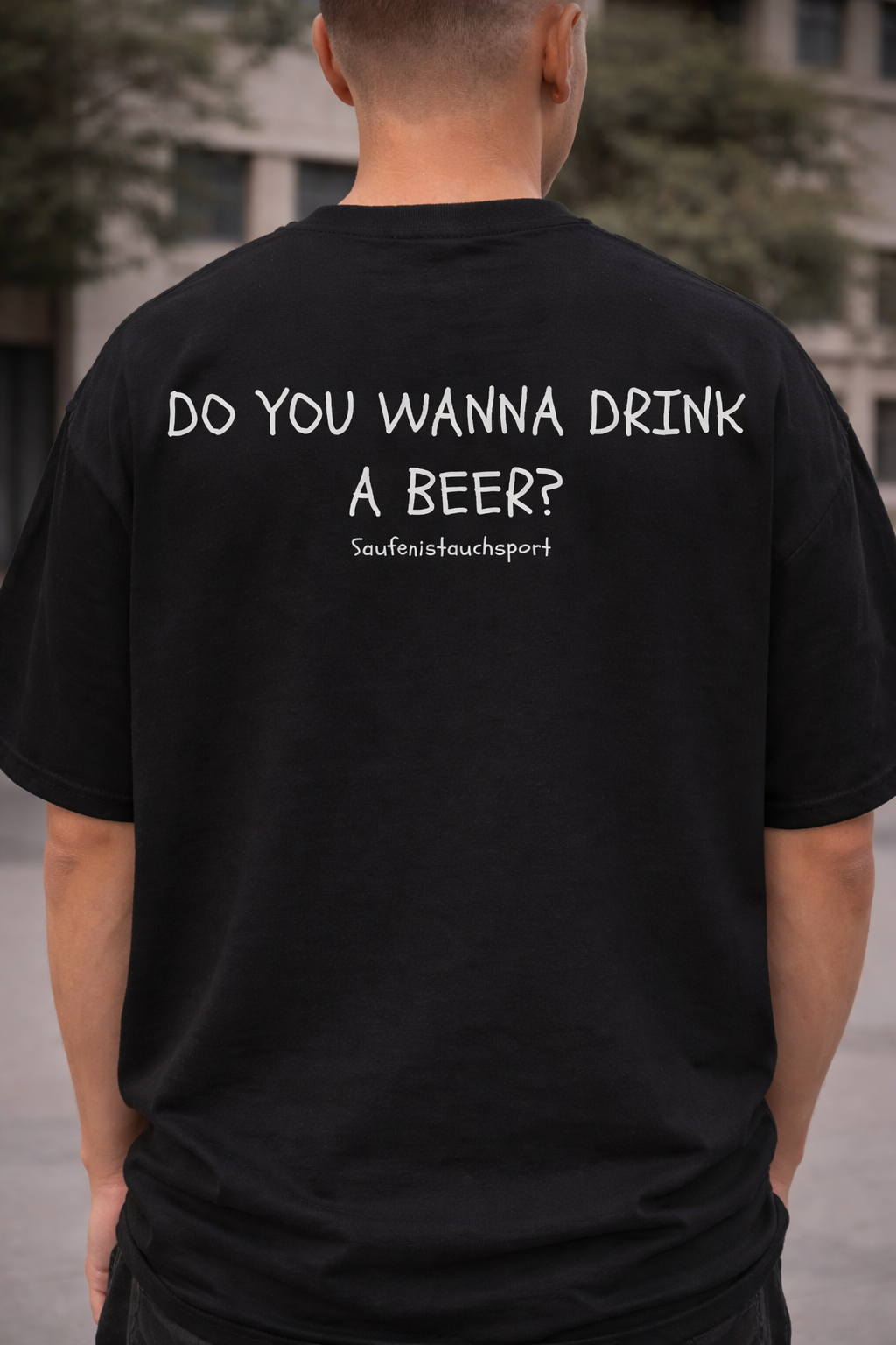 Oversized "Do You Wanna Drink a Beer?" T-shirt (Bio Baumwolle)